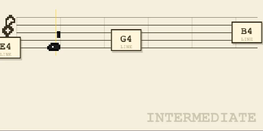 Staff Climber game with a quarter-note character climbing the treble staff to land on the correct note name